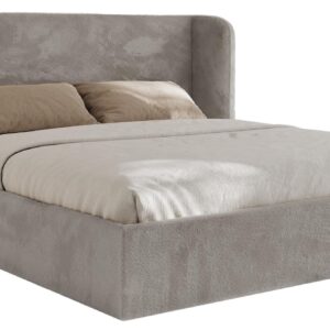 wohnli-moebel-suche-800001267892 Wohnli Möbelsuche - POLSTERBETT EMORA CLASSIC 200/200 - Hellgrau Plüsch - Schaum-Matratze