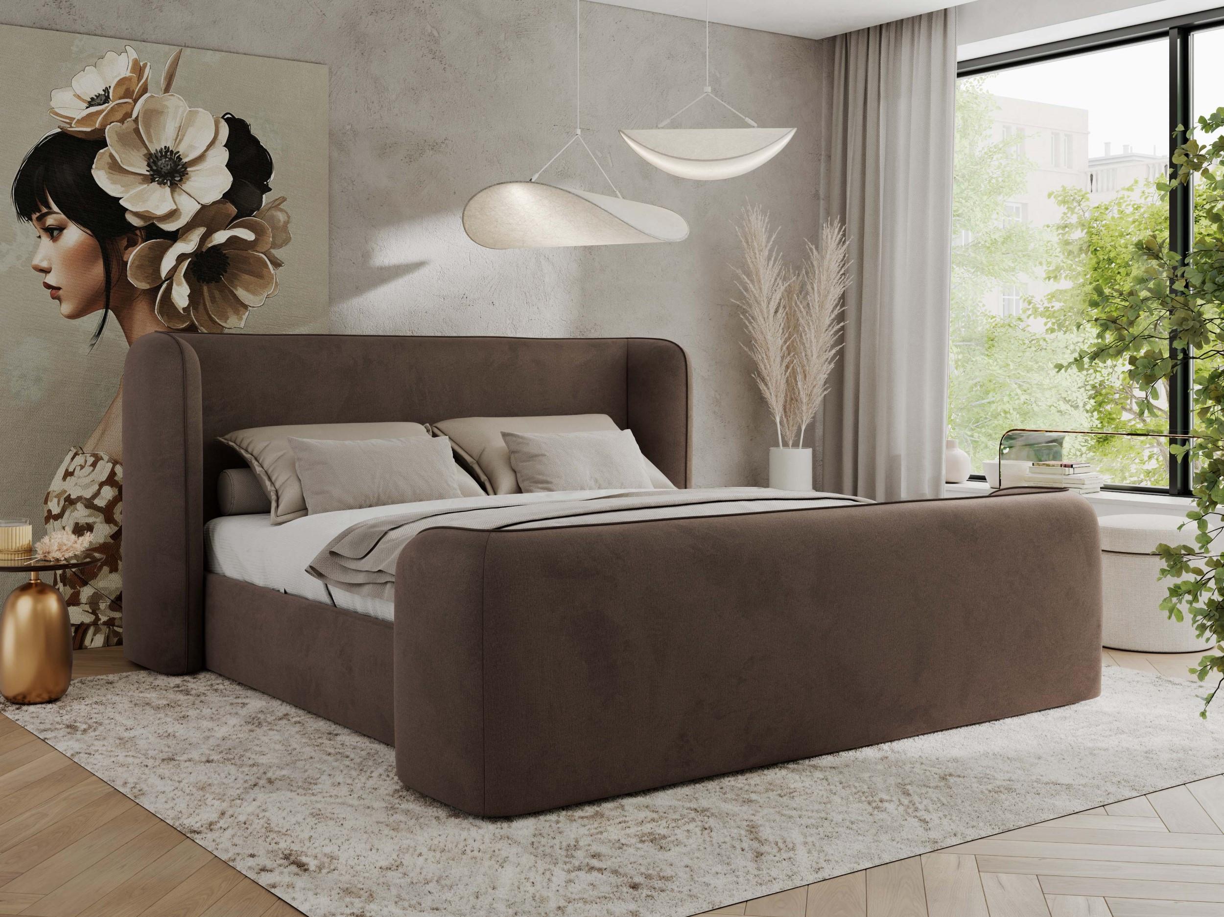 POLSTERBETT EMORA CLASSIC DUO 200/200 - Braun Velvet - Schaum-Matratze Textil MKS Möbel > Betten > Polsterbetten Braun