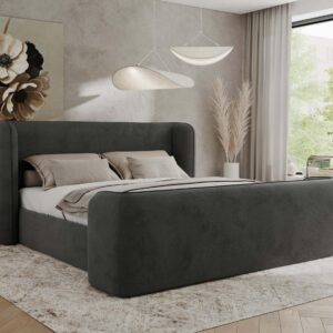 wohnli-moebel-suche-800001267962-1 POLSTERBETT EMORA CLASSIC DUO 160/200 - Dunkelgrau Velvet - Multipocket-Matratze Textil MKS Möbel > Betten > Polsterbetten Grau
