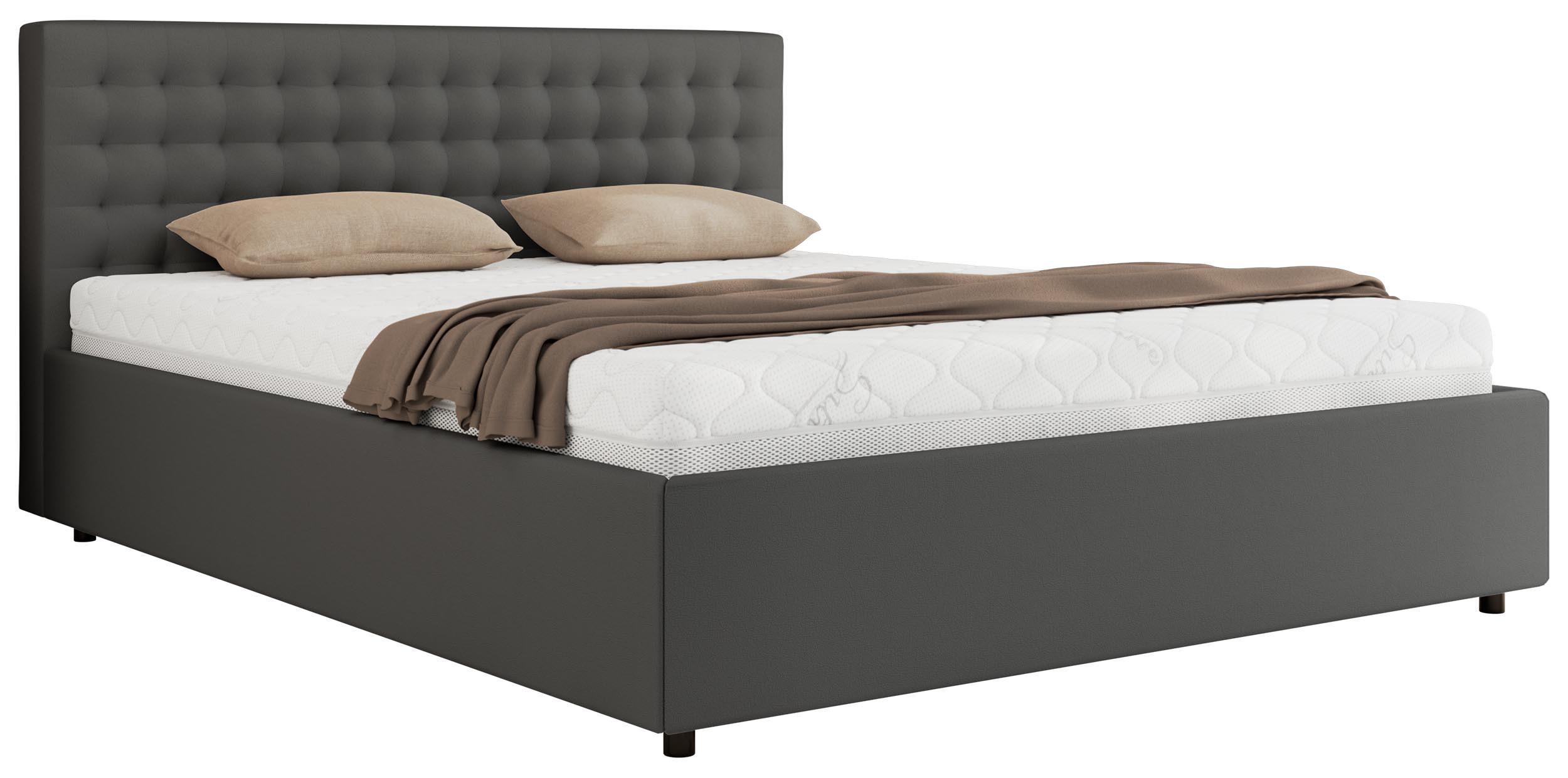 wohnli-moebel-suche-800001268026 Wohnli Möbelsuche - POLSTERBETT PAVO CLASSIC 200/200 - Grau Kunstleder - Pocket-Matratze
