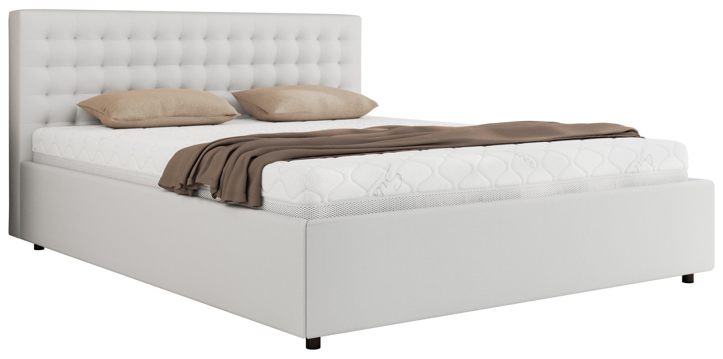 wohnli-moebel-suche-800001268030 Wohnli Möbelsuche - POLSTERBETT PAVO CLASSIC 200/200 - Weiß Kunstleder - Pocket-Matratze