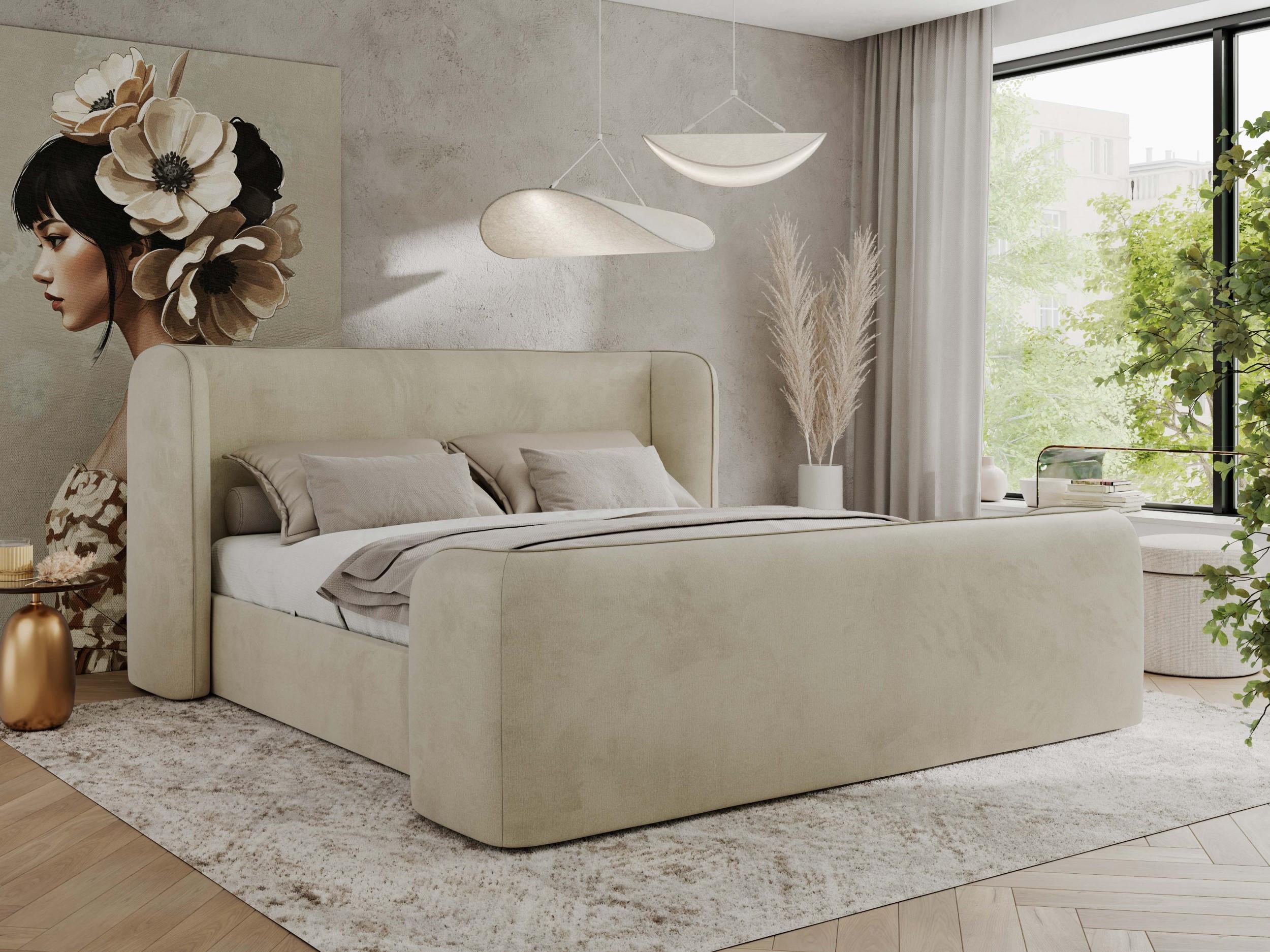 wohnli-moebel-suche-800001268066-1 POLSTERBETT EMORA CLASSIC DUO 180/200 - Beige Velvet - Multipocket-Matratze Textil MKS Möbel > Betten > Polsterbetten Beige