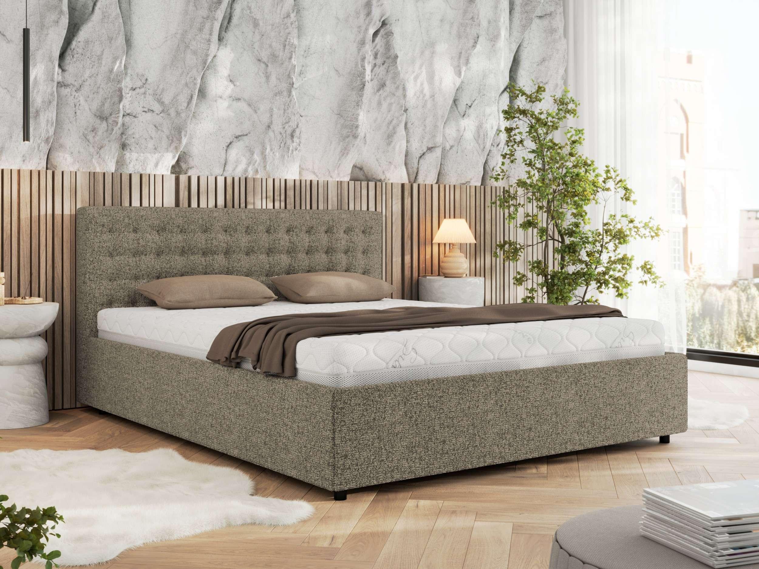 wohnli-moebel-suche-800001268100-1 POLSTERBETT PAVO CLASSIC 200/200 - Grau Strukture - ohne Matratze Textil MKS Möbel > Betten > Polsterbetten Grau