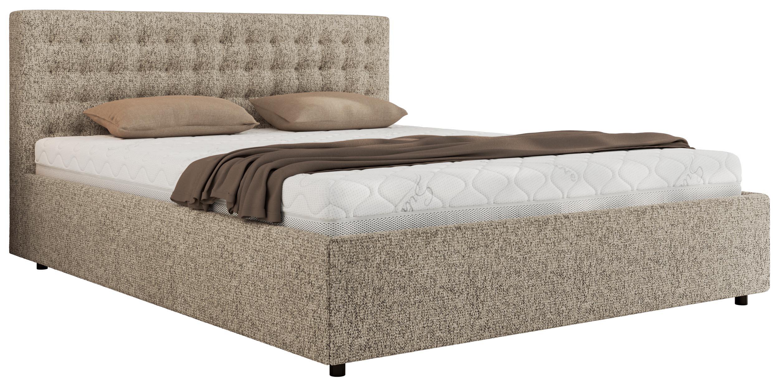 wohnli-moebel-suche-800001268158 Wohnli Möbelsuche - POLSTERBETT PAVO CLASSIC 180/200 - Dunkelbeige Strukture - Schaum-Matratze