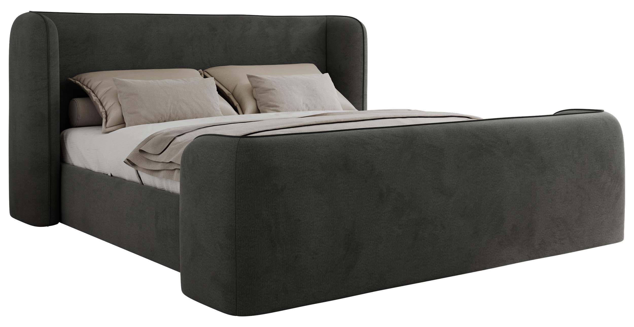wohnli-moebel-suche-800001268170 Wohnli Möbelsuche - POLSTERBETT EMORA CLASSIC DUO 160/200 - Dunkelgrau Velvet - Schaum-Matratze