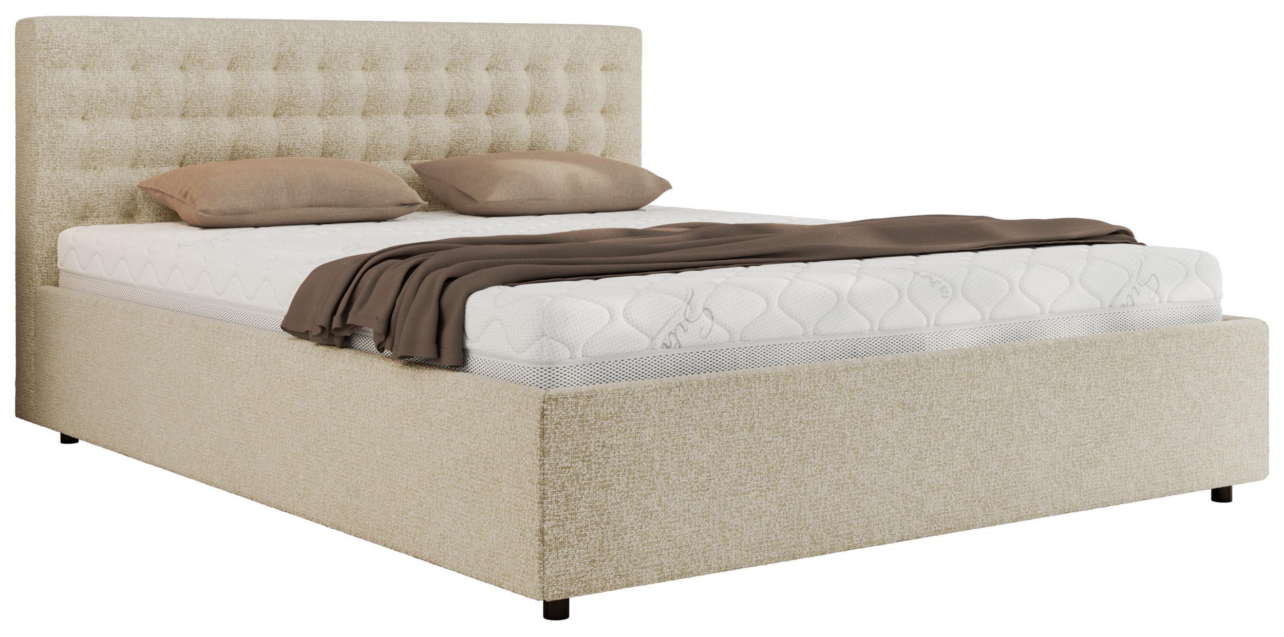 Wohnli Möbelsuche - POLSTERBETT PAVO CLASSIC 200/200 - Creme Strukture - Multipocket-Matratze