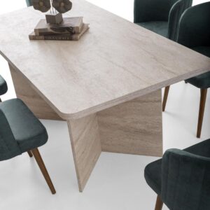 ESSTISCH mit rechteckiger Platte und 2 Beinen L180 cm - LOFT Holzwerkstoff Calicosy Möbel > Tische > Esstische Beige