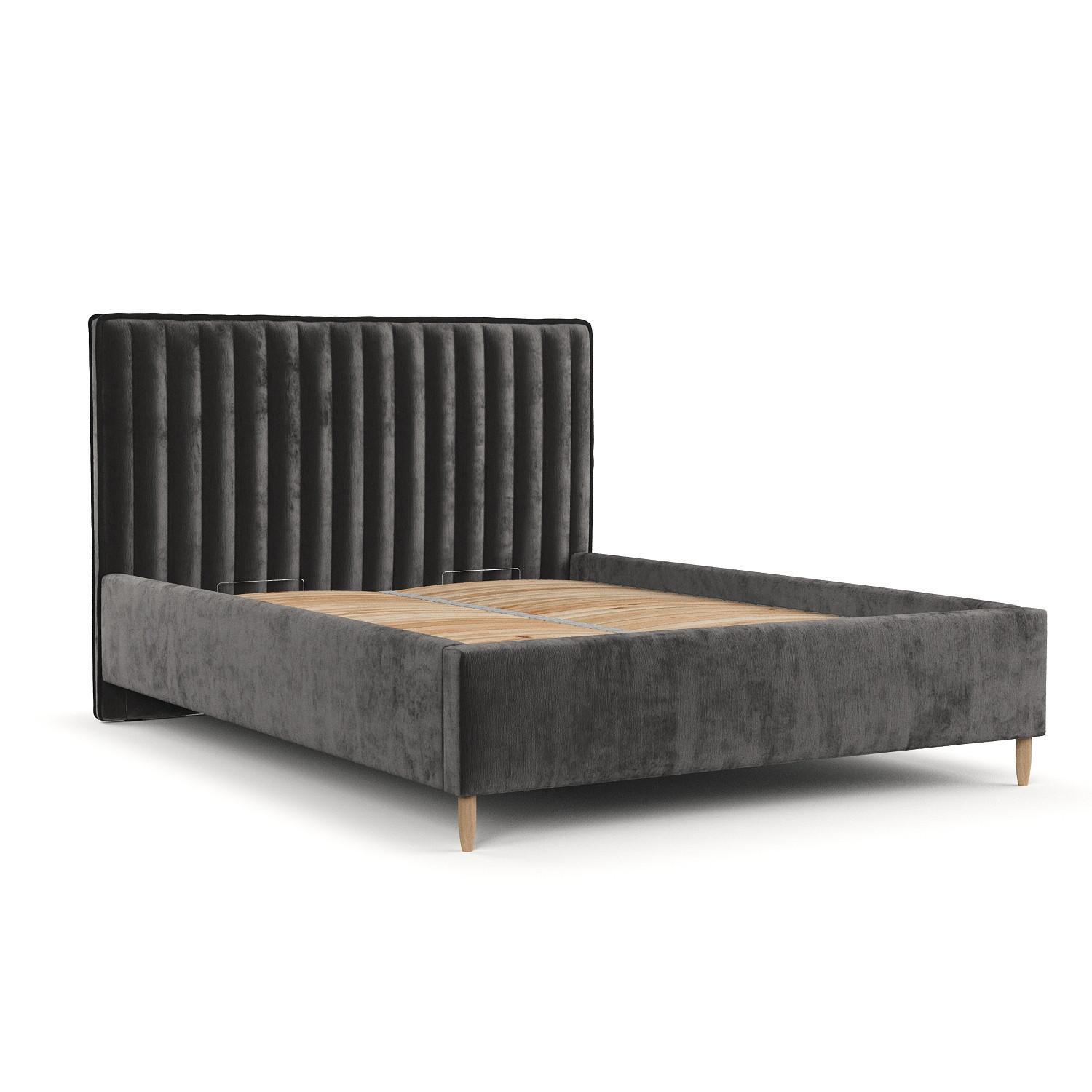 Wohnli Möbelsuche - POLSTERBETT Aria 160/200 cm Anthrazit im Lotta Stoff