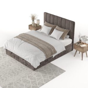 wohnli-moebel-suche-800001270242-1 POLSTERBETT Vienna mit Stauraum 180/200 cm Braun im Lotta Stoff Textil AltaBeds Möbel > Betten > Polsterbetten Braun