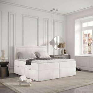 wohnli-moebel-suche-800001270328-1 BOXBETT Jodan 120/200 cm Creme im Magic Velvet Stoff Textil AltaBeds Möbel > Betten > Boxspringbetten Weiß