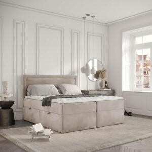 wohnli-moebel-suche-800001270348-1 BOXBETT Jodan 180/200 cm Beige im Magic Velvet Stoff Textil AltaBeds Möbel > Betten > Boxspringbetten Beige