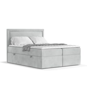Wohnli Möbelsuche - BOXBETT Jodan 120/200 cm Hellgrau im Magic Velvet Stoff