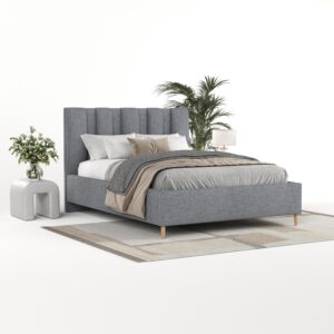 wohnli-moebel-suche-800001270512-1 POLSTERBETT Loom 160/200 cm Grau im Neve Stoff Textil AltaBeds Möbel > Betten > Polsterbetten Grau