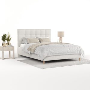 wohnli-moebel-suche-800001270596-1 POLSTERBETT Cora 180/200 cm Hellbeige im Riva Stoff Textil AltaBeds Möbel > Betten > Polsterbetten Beige