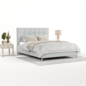 wohnli-moebel-suche-800001270681-1 POLSTERBETT Cora 160/200 cm Hellgrau im Riva Stoff Textil AltaBeds Möbel > Betten > Polsterbetten Grau