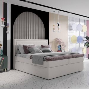 wohnli-moebel-suche-800001270765-1 BOXBETT Jodan 140/200 cm Creme im Megan Stoff Textil AltaBeds Möbel > Betten > Boxspringbetten Weiß