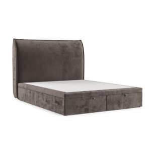 Wohnli Möbelsuche - POLSTERBETT Tuvalu mit Stauraum 160/200 cm Braun im Lotta Stoff