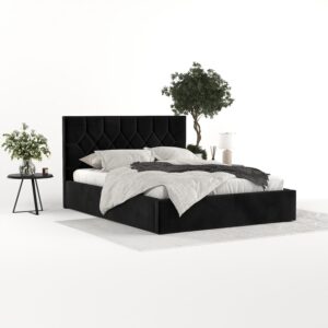 POLSTERBETT Brisa 160/200 cm Schwarz im Kronos Stoff Textil AltaBeds Möbel > Betten > Polsterbetten Schwarz