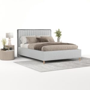 wohnli-moebel-suche-800001270922-1 POLSTERBETT Aria 140/200 cm Hellgrau im Riva Stoff Textil AltaBeds Möbel > Betten > Polsterbetten Grau