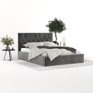 wohnli-moebel-suche-800001270930-1 POLSTERBETT Brisa 140/200 cm Grau im Kronos Stoff Textil AltaBeds Möbel > Betten > Polsterbetten Grau