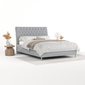 wohnli-moebel-suche-800001271004-1 POLSTERBETT Lira 160/200 cm Grau im Riva Stoff Textil AltaBeds Möbel > Betten > Polsterbetten Grau