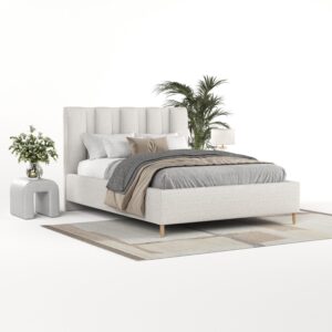 wohnli-moebel-suche-800001271014-1 POLSTERBETT Loom 140/200 cm Hellbeige im Riva Stoff Textil AltaBeds Möbel > Betten > Polsterbetten Beige