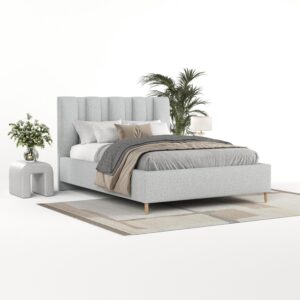 POLSTERBETT Loom 180/200 cm Hellgrau im Riva Stoff Textil AltaBeds Möbel > Betten > Polsterbetten Grau