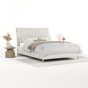 wohnli-moebel-suche-800001271058-1 POLSTERBETT Lira 180/200 cm Hellbeige im Riva Stoff Textil AltaBeds Möbel > Betten > Polsterbetten Beige
