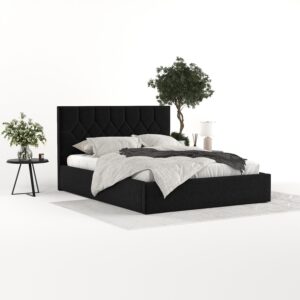 wohnli-moebel-suche-800001271062-1 POLSTERBETT Brisa 160/200 cm Schwarz im Inari Stoff Textil AltaBeds Möbel > Betten > Polsterbetten Schwarz