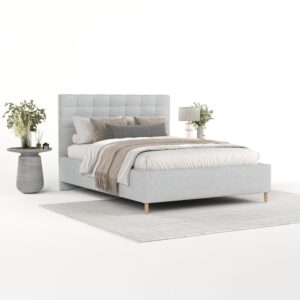 wohnli-moebel-suche-800001271067-1 POLSTERBETT Soma 120/200 cm Hellgrau im Riva Stoff Textil AltaBeds Möbel > Betten > Polsterbetten Grau