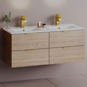 wohnli-moebel-suche-800001271746-1 DOPPELWASCHTISCH 120cm Astrid Holz Holzwerkstoff Petits-meubles Möbel > Schränke > Badezimmerschränke > Waschtische Braun