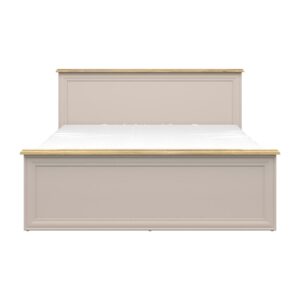 wohnli-moebel-suche-800001271817-1 BETT 160/200 Perle Kaschmir und Eichenholz-Optik Holzwerkstoff Petits-meubles Möbel > Betten Beige