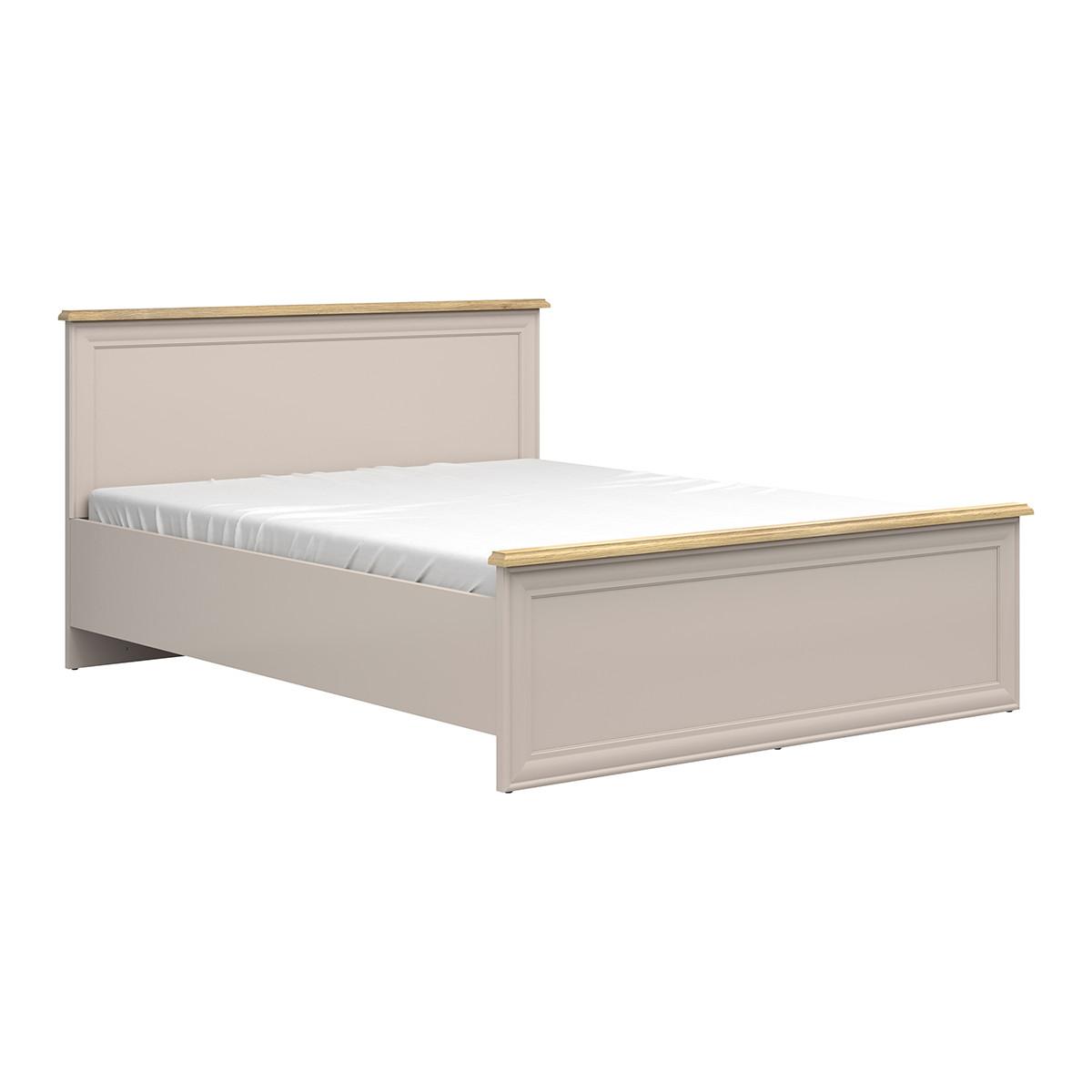 Wohnli Möbelsuche - BETT 160/200 Perle Kaschmir und Eichenholz-Optik