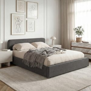 wohnli-moebel-suche-800001274122-1 POLSTERBETT MARINI 140x200 cm dunkelgrau Textil IDIMEX Möbel > Betten > Polsterbetten Grau