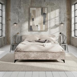 wohnli-moebel-suche-800001274510-1 POLSTERBETT VIRETTA 140x200 cm beige Textil IDIMEX Möbel > Betten > Polsterbetten Beige