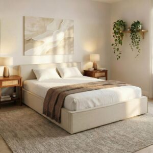 wohnli-moebel-suche-800001274518-1 POLSTERBETT PESARO 140x200 cm cremeweiß Textil IDIMEX Möbel > Betten > Polsterbetten Weiß