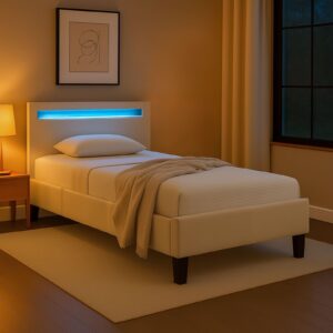 POLSTERBETT BAGO 90x200 cm cremeweiß Textil IDIMEX Möbel > Betten > Polsterbetten Weiß