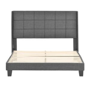 wohnli-moebel-suche-800001280097-1 POLSTERBETT Grau Leinen mit Matratze & Lattenrost 140×200 cm Holzwerkstoff, Metall, Textil Urban Meuble Möbel > Betten > Polsterbetten Grau