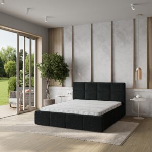 wohnli-moebel-suche-800001281299-1 POLSTERBETT COMO 180x200 cm mit Bettkästen - Schwarz Holz MASSENO Möbel > Betten > Polsterbetten Schwarz