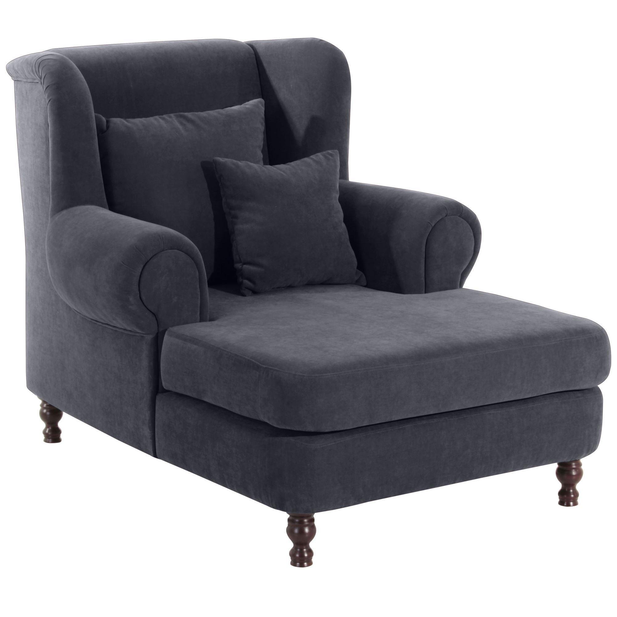 wohnli-moebel-suche-800001282980 Wohnli Möbelsuche - SESSEL XXL Karley Bezug Veloursstoff Buche nussbaum dunkel / anthrazit