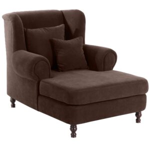 wohnli-moebel-suche-800001282981-1 SESSEL XXL Karley Bezug Veloursstoff Buche nussbaum dunkel / braun Kunststoff 58aufmkessel Möbel > Sessel > Polstersessel Braun