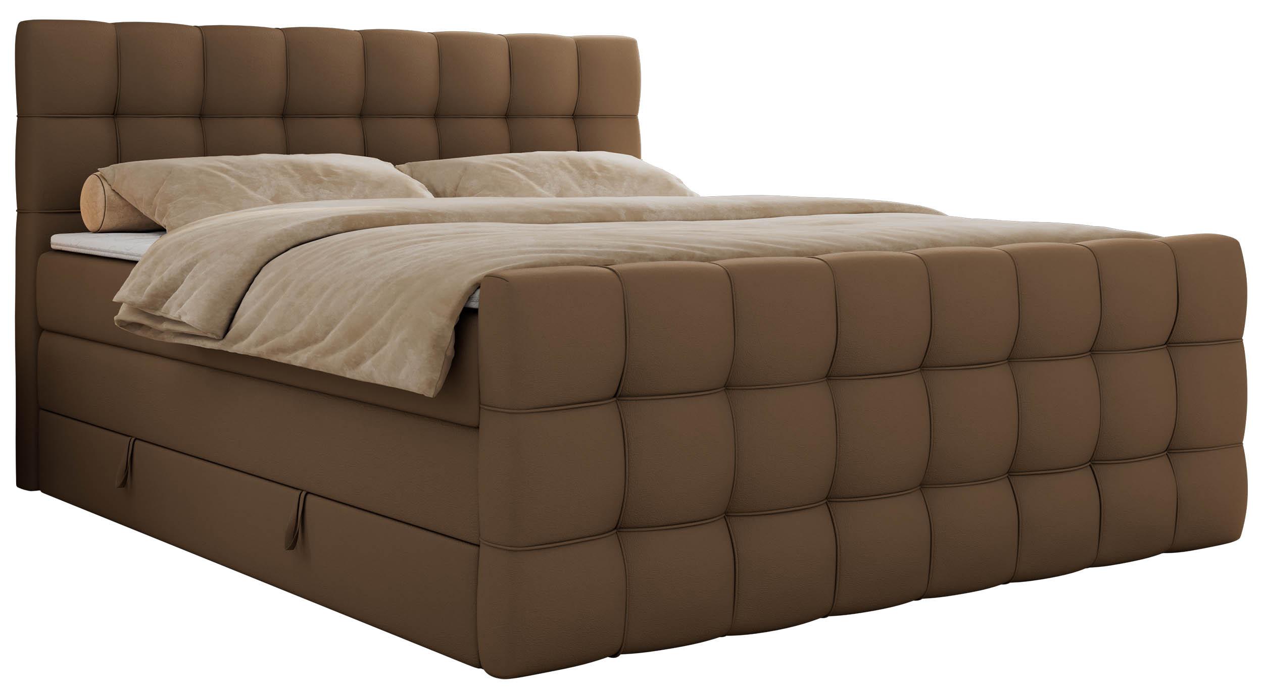 wohnli-moebel-suche-800001283553 Wohnli Möbelsuche - BOXSPRINGBETT ALTIVO KING DUO 120/200 - Braun Kunstleder - H3