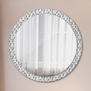 SPIEGEL Rund Ø 100 cm mit Aufdruck Glas Wallfluent Spiegel > Wandspiegel Schwarz