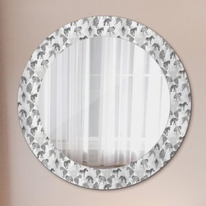 wohnli-moebel-suche-800001284635-1 SPIEGEL Rund Ø 60 cm mit Aufdruck Glas Wallfluent Spiegel > Wandspiegel Schwarz