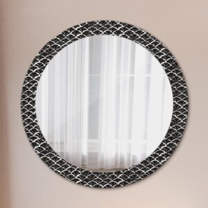 wohnli-moebel-suche-800001284681-1 SPIEGEL Rund Ø 80 cm mit Aufdruck Glas Wallfluent Spiegel > Wandspiegel Schwarz