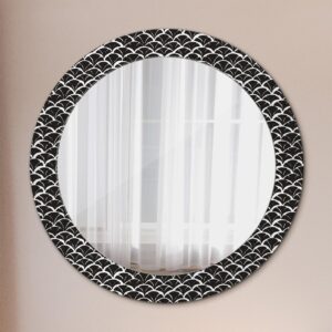 wohnli-moebel-suche-800001284683-1 SPIEGEL Rund Ø 70 cm mit Aufdruck Glas Wallfluent Spiegel > Wandspiegel Schwarz