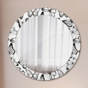 wohnli-moebel-suche-800001284757-1 SPIEGEL Rund Ø 70 cm mit Aufdruck Glas Wallfluent Spiegel > Wandspiegel Schwarz