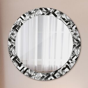 wohnli-moebel-suche-800001284763-1 SPIEGEL Rund Ø 70 cm mit Aufdruck Glas Wallfluent Spiegel > Wandspiegel Schwarz