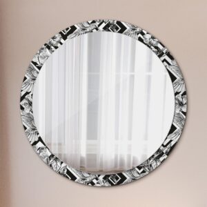 SPIEGEL Rund Ø 100 cm mit Aufdruck Glas Wallfluent Spiegel > Wandspiegel Schwarz