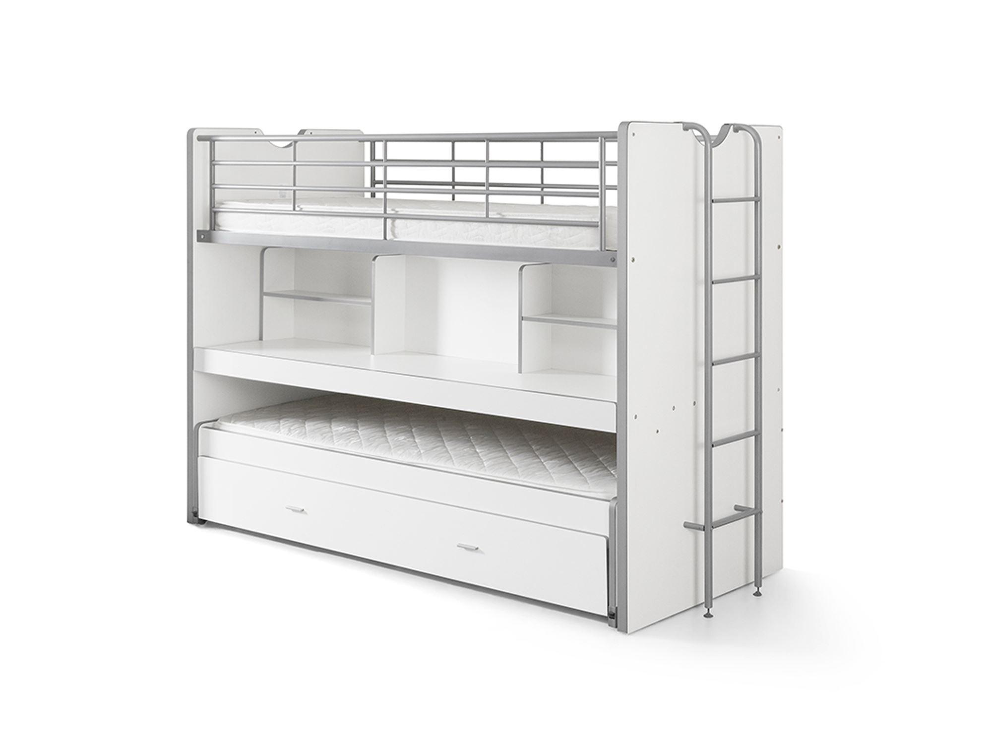 Wohnli Möbelsuche - HOCHBETT Kalinda 222x161x102 aus Holzwerkstoff+Metall in Weiß